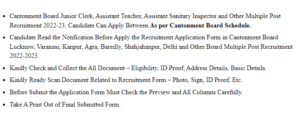 How To Apply Cantonment Board Recruitment
