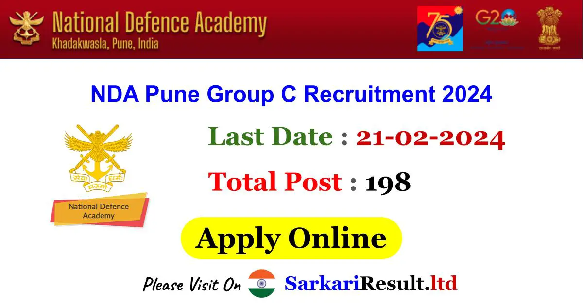 NDA Pune Group C Recruitment 2024 Apply Online Form
